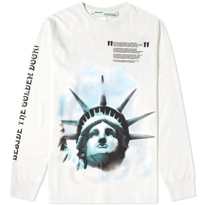 OFF-WHITE LONG SLEEVE LIBERTY TEE