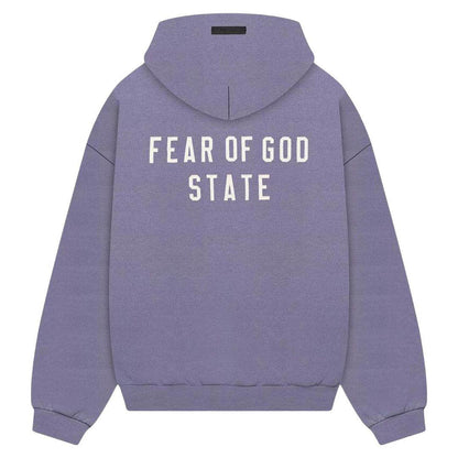 ESSENTIALS FOG FEAR OF GOD STATE LOGO HEAVY ZIP-UP LAVENDER