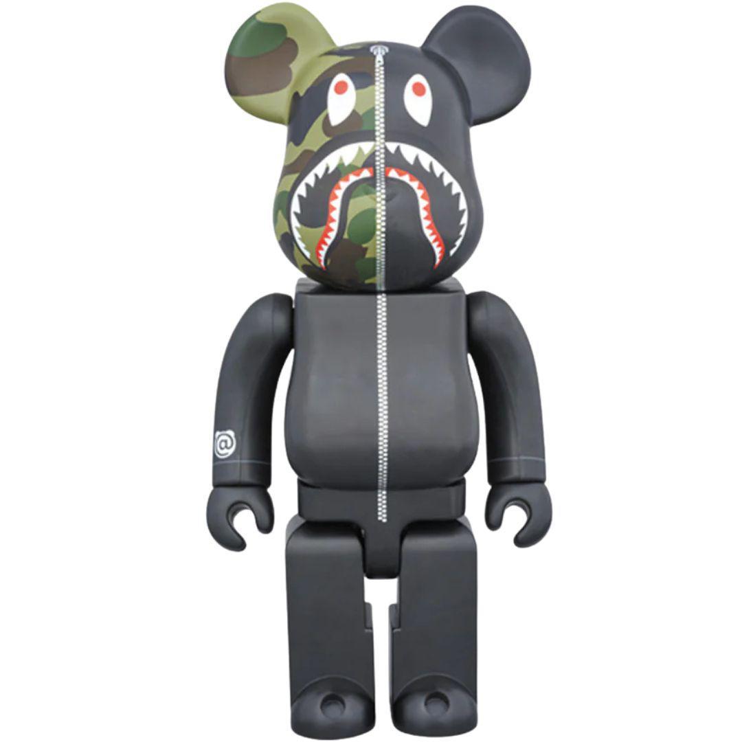 BEARBRICK X BAPE 1ST CAMO SHARK 400% BLACK