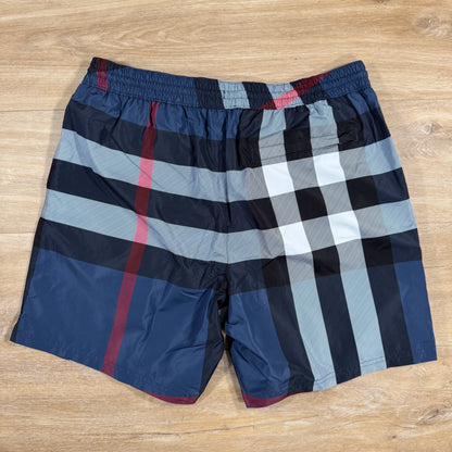 Burberry Check Swim Shorts in Carbon Blue