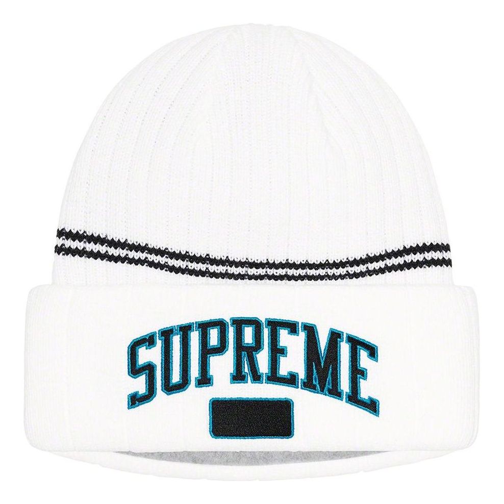 Supreme Fleece Lined Beanie 'White Black' SUP-FW22-1080