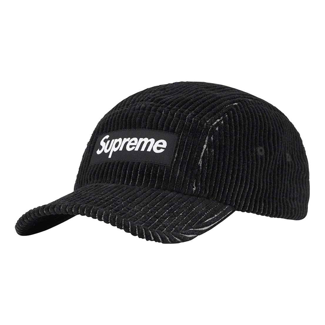 Supreme 2-Tone Corduroy Camp Cap 'Black White' SUP-SS23-2248