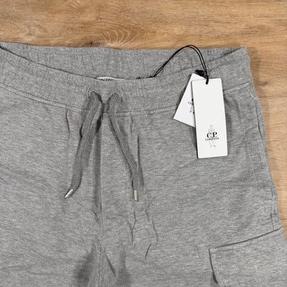 C.P. Company Light Fleece Lens Shorts in Grey Melange