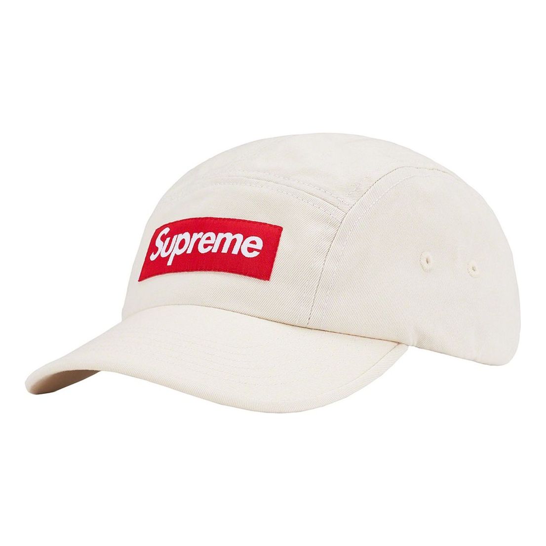 Supreme Washed Chino Twill Camp Cap 'White Red' SUP-SS22-047