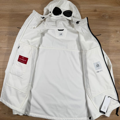 C.P. Company Shell-R Goggle Jacket in Gauze White