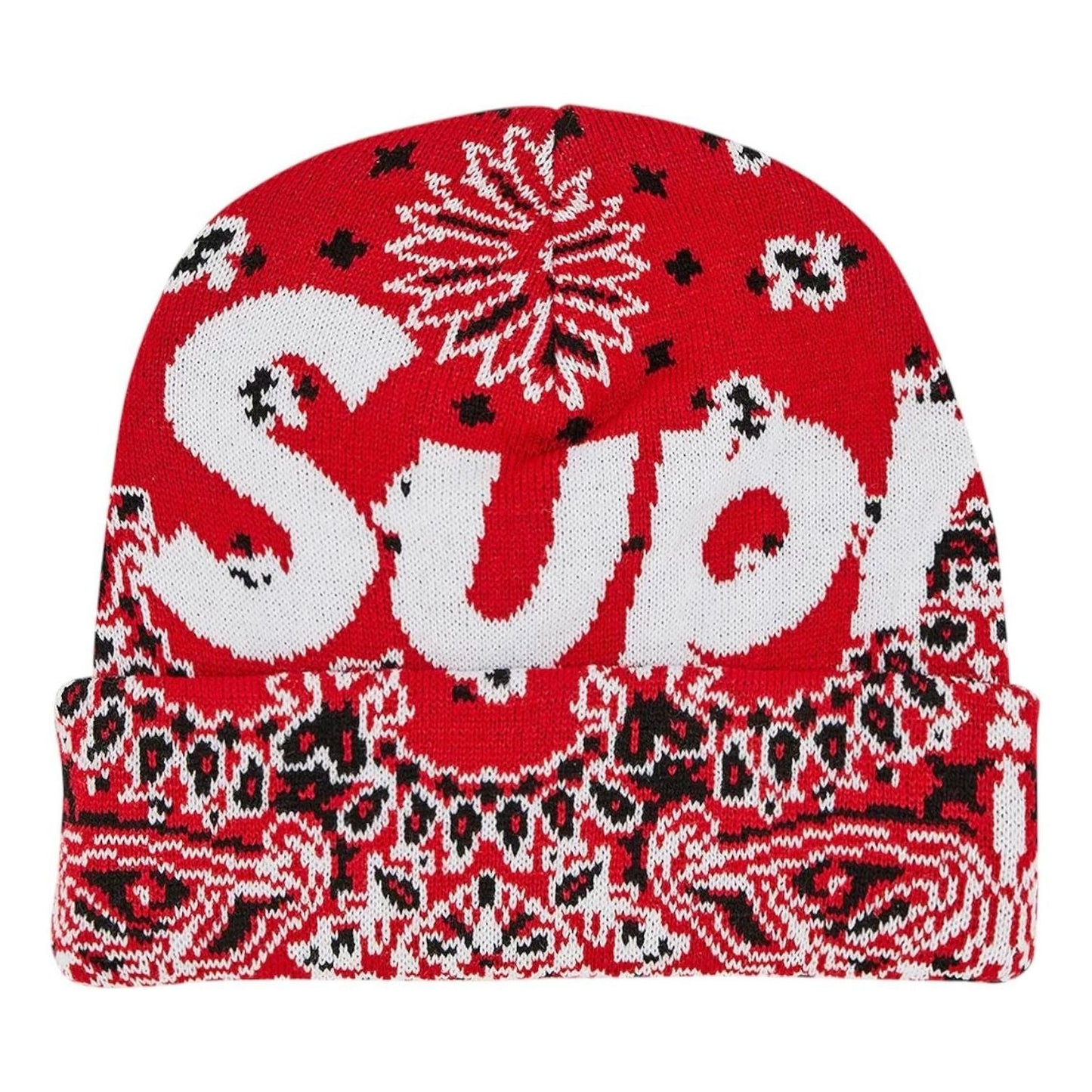 Supreme Bandana Big Logo Beanie 'Red' FW24BN61-RED