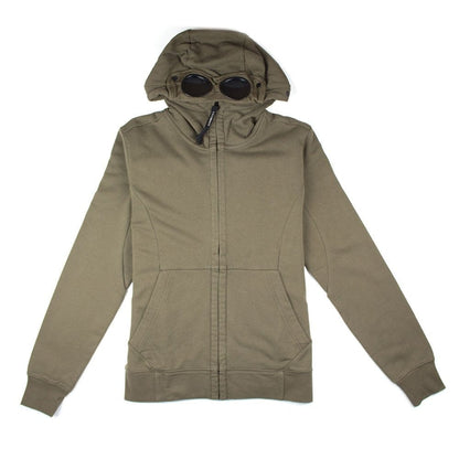 CP Company Green Goggle Hooded Zip Up Sweatshirt