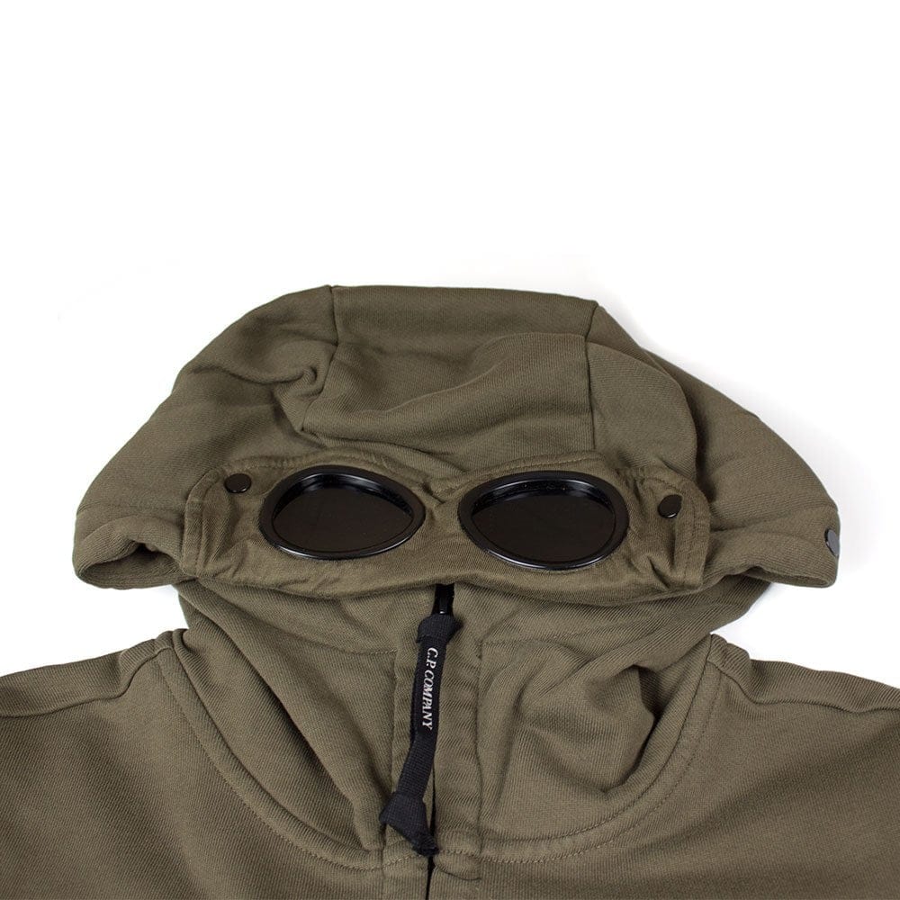 CP Company Green Goggle Hooded Zip Up Sweatshirt