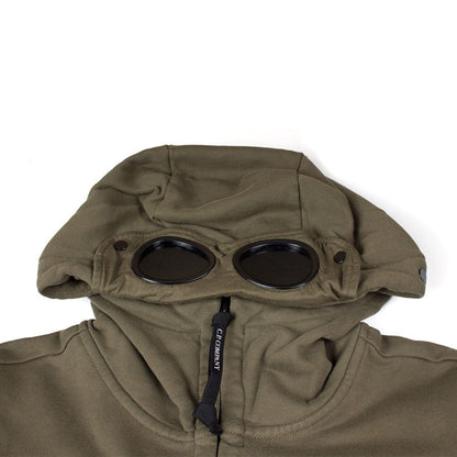 CP Company Green Goggle Hooded Zip Up Sweatshirt