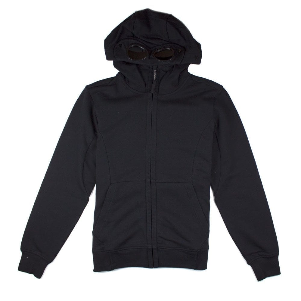 CP Company Black Goggle Hooded Zip Up Sweatshirt