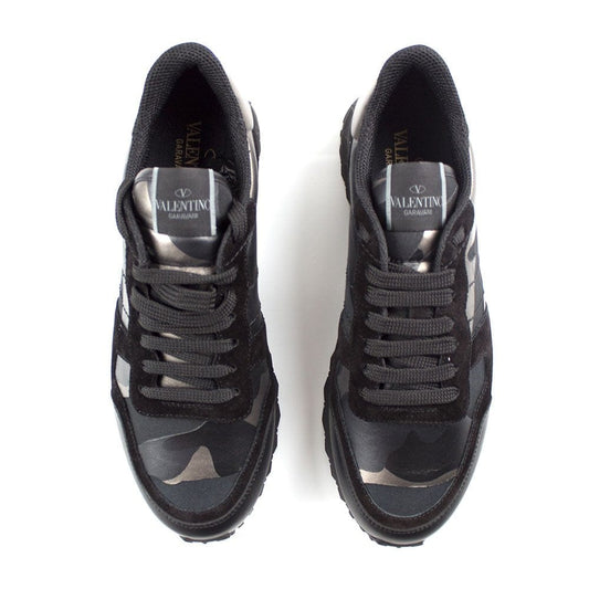 Valentino Black Bronze Camouflage Rockrunner Trainers