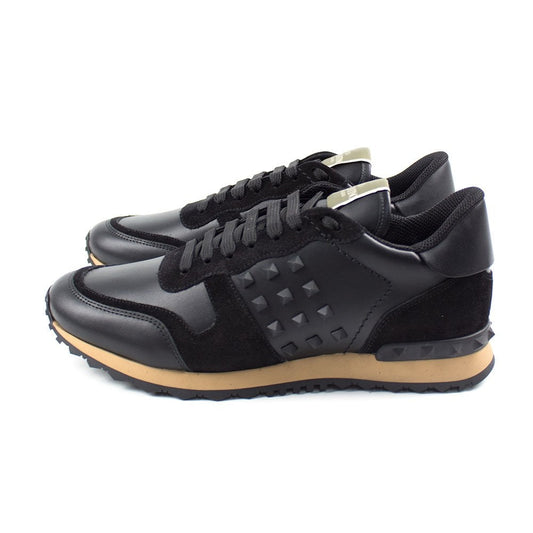 Valentino Black Tonal Side Stud Rockrunner Trainers