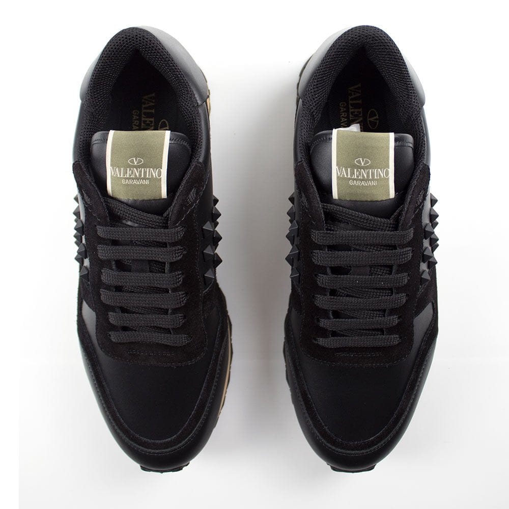 Valentino Black Tonal Side Stud Rockrunner Trainers