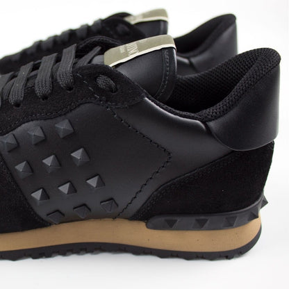 Valentino Black Tonal Side Stud Rockrunner Trainers
