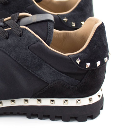 Valentino Rockrunner Studded Sole Trainers Black 0GE
