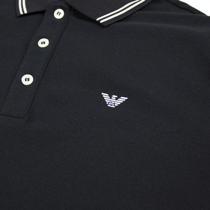 Emporio Armani Twin Tipped Long Sleeve Polo Shirt Black