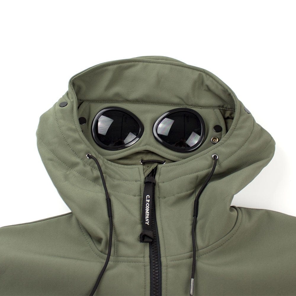 CP Company Soft Shell Hooded Goggle Jacket Khaki