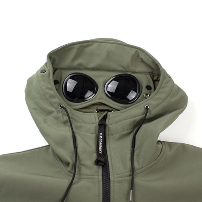 CP Company Soft Shell Hooded Goggle Jacket Khaki