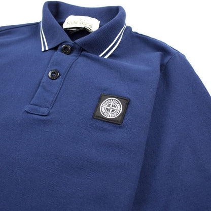 Stone Island Junior Twin Tipped Long Sleeve Polo Blue