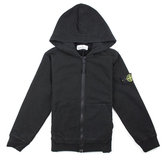 Stone Island Junior Zip Up Hoody Black