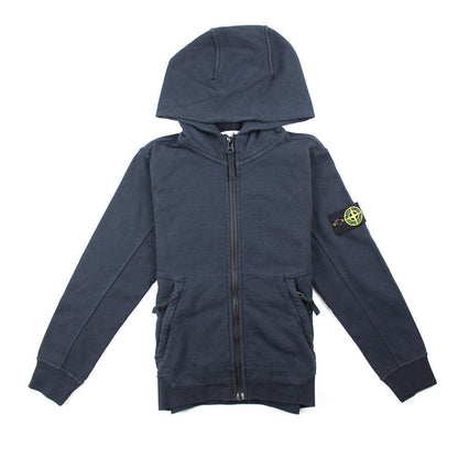 Stone Island Junior Zip Up Hoody Navy