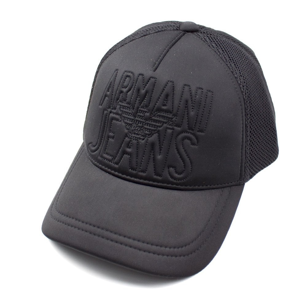 Armani Jeans Sponge Trucker Cap Black