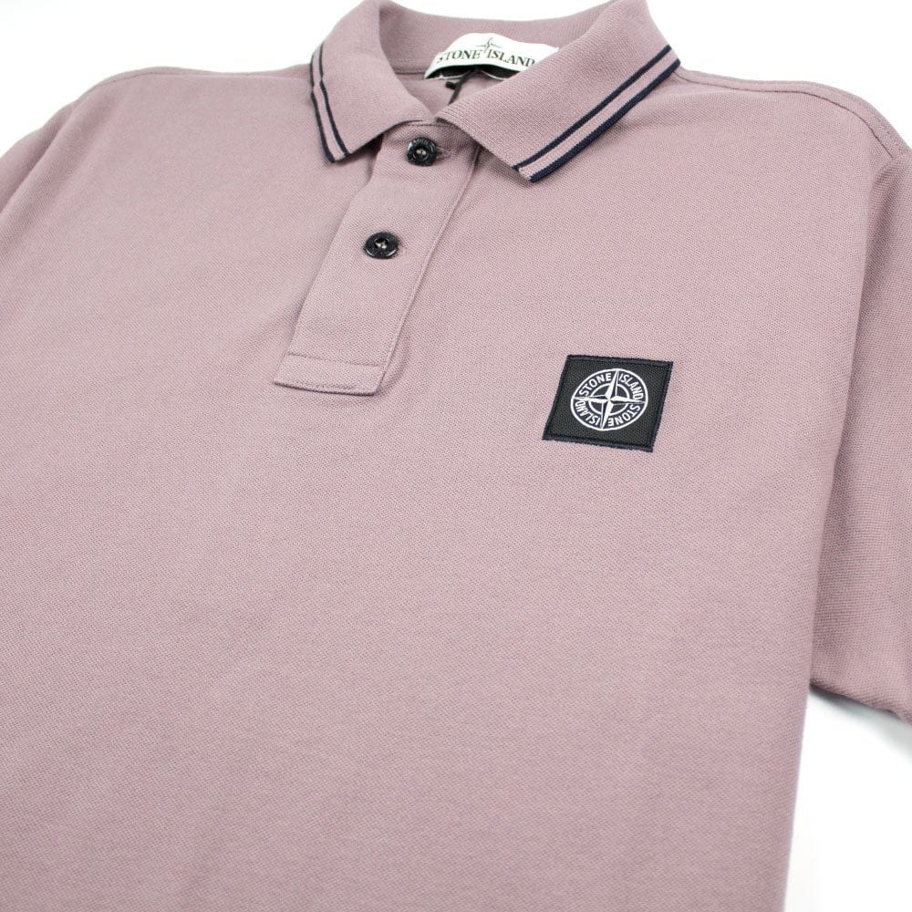 Stone Island Twin Tipped Short Sleeve Polo Pink/Black