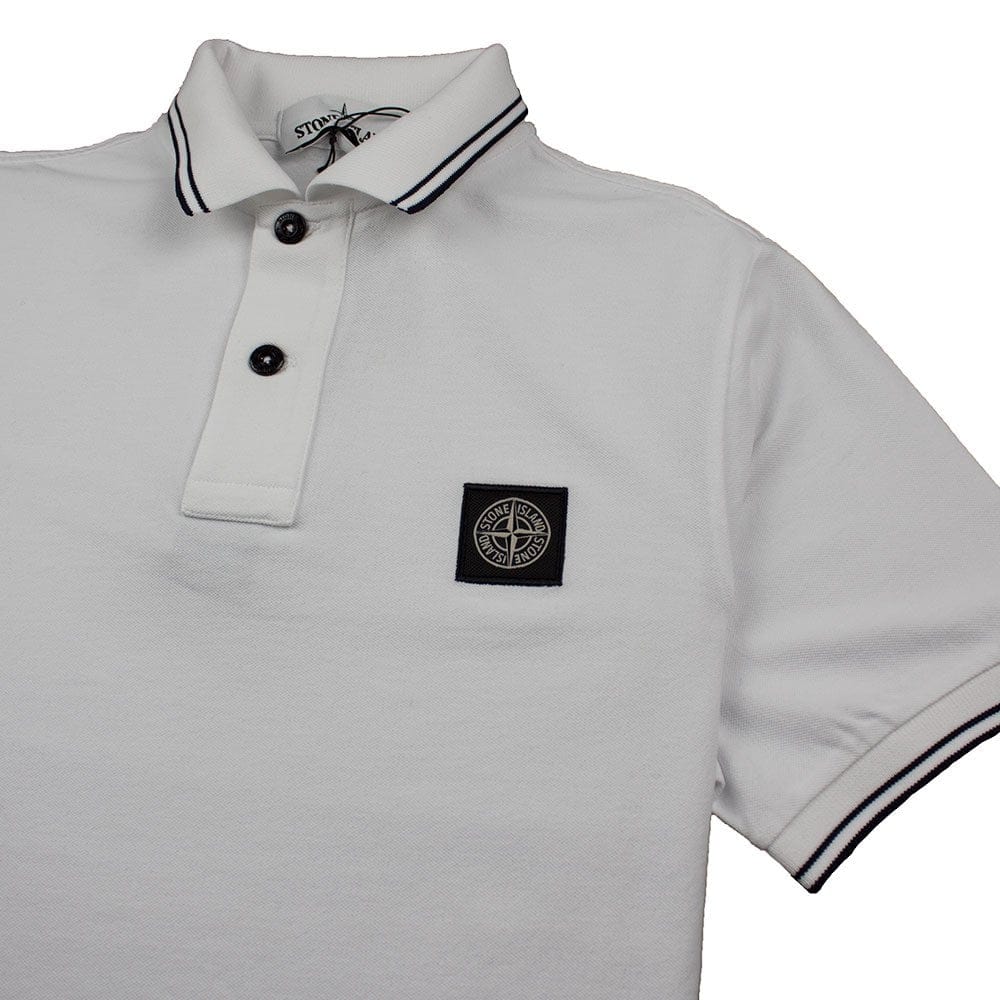 Stone Island Twin Tipped Short Sleeve Polo White/Black