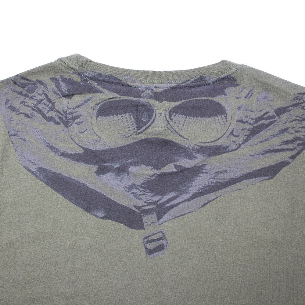 CP Company Goggle Hood Print T-shirt Khaki