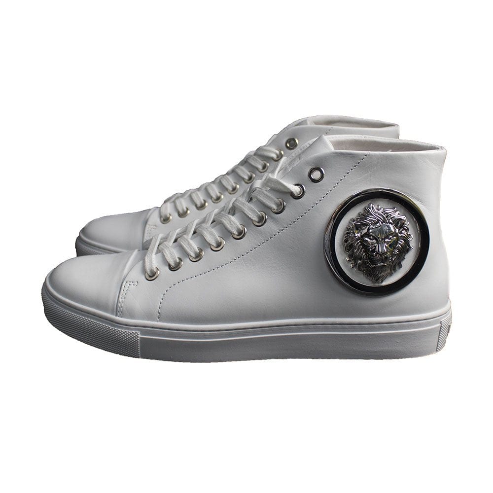 Versace Versus High Top Lion Head Sneaker White