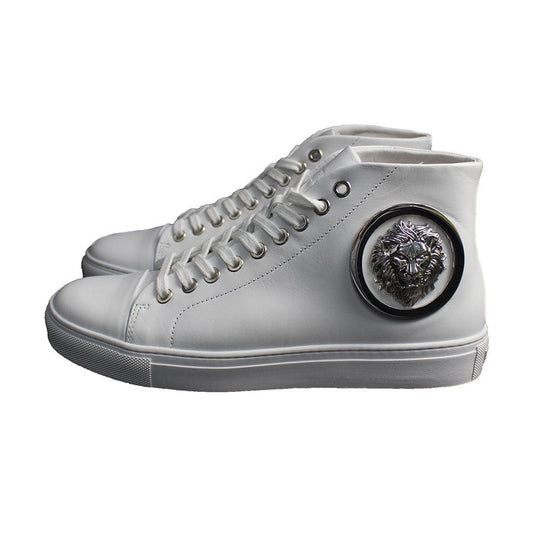 Versace Versus High Top Lion Head Sneaker White