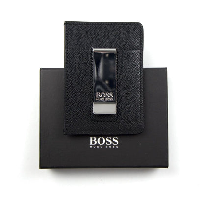 Hugo Boss Money Clip Card Holder Black