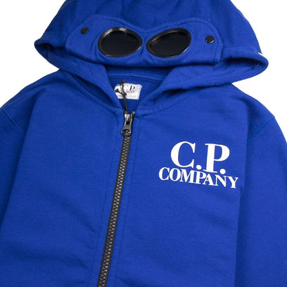 CP Company Undersixteen Goggle Zip Up Hoody Electric Blue