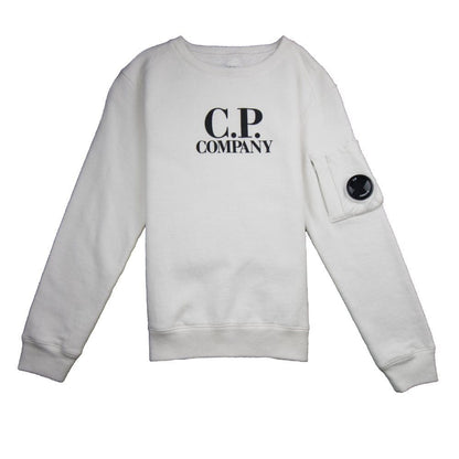 CP Company Undersixteen Watch Viewer Crew Neck White