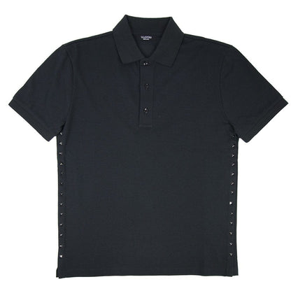 Valentino Rock Stud Polo Shirt Black