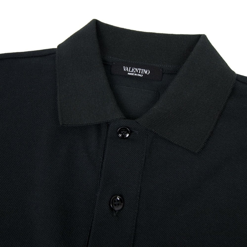 Valentino Rock Stud Polo Shirt Black