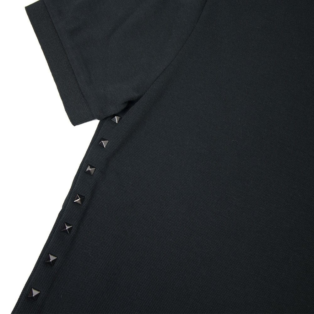 Valentino Rock Stud Polo Shirt Black