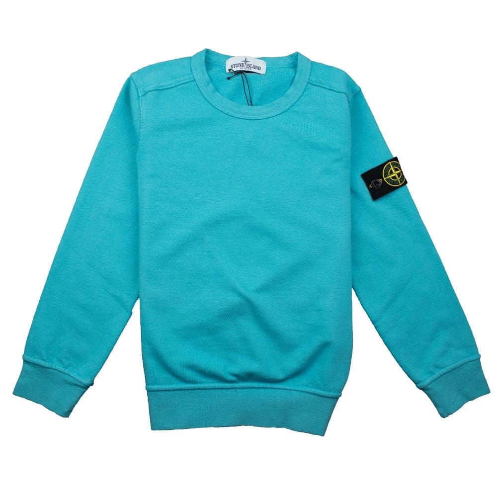 Stone Island Junior Crewneck Sweatshirt Turquoise
