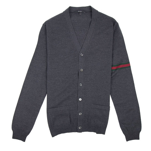 Gucci 6 Button Arm Stripe Cardigan Grey