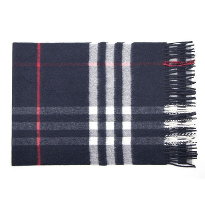 Burberry Giant Check Cashmere Scarf Navy Blue