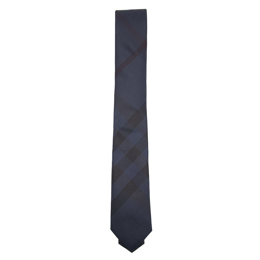 Burberry Stanfield Subtle Check Tie Modern Fit Navy Blue