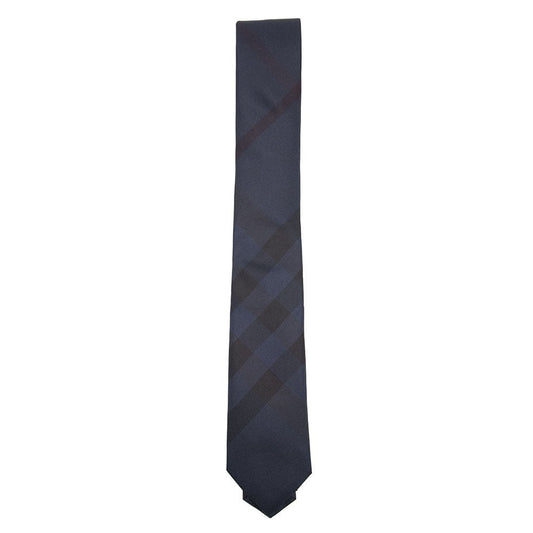 Burberry Stanfield Subtle Check Tie Modern Fit Navy Blue