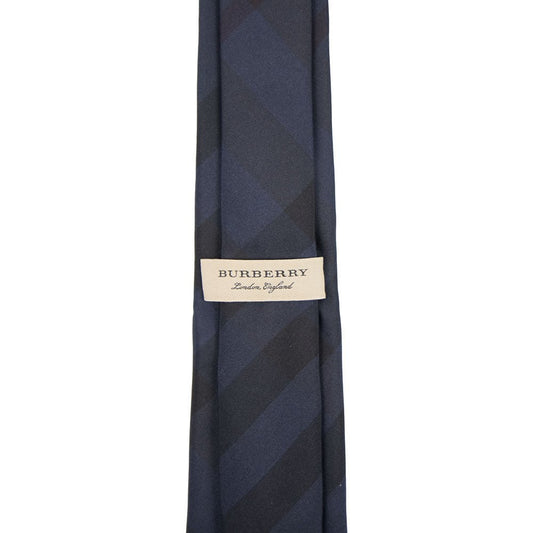 Burberry Stanfield Subtle Check Tie Modern Fit Navy Blue