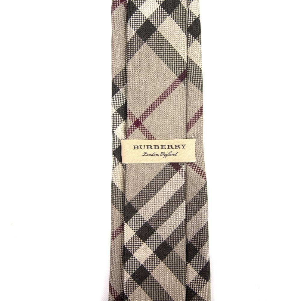 Burberry Check Tie Modern Fit Smoked Trench