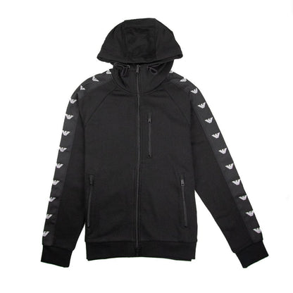 Emporio Armani Zip Hoody Eagle Pattern Black