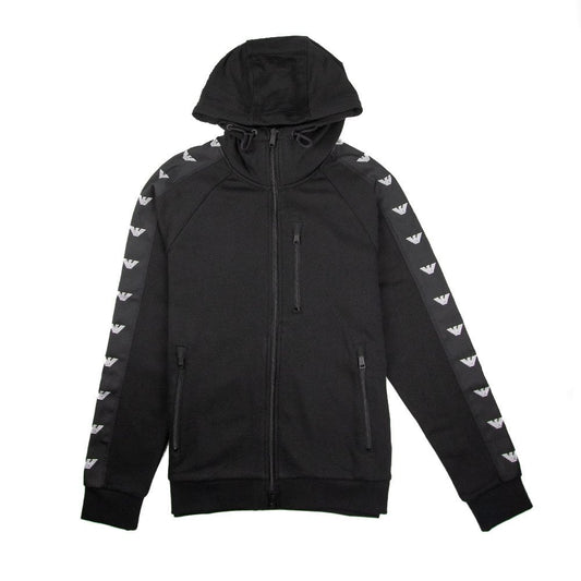 Emporio Armani Zip Hoody Eagle Pattern Black