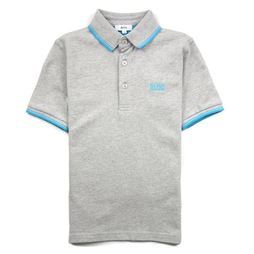 Hugo Boss Kids Basic Logo Polo Grey/Sky Blue