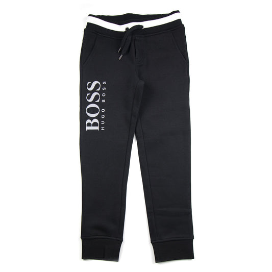 Hugo Boss Fleece Bottoms Large Leg Logo Black