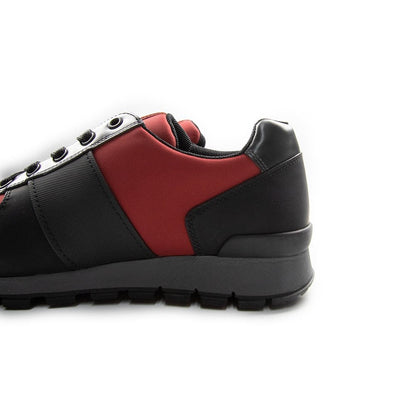 Prada Vit Rubber Nyl Trainers Black/Red