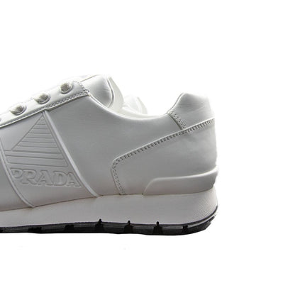 Prada Vitello Plume Trainers White